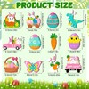 Wooden Easter Pendants, Pack of 24 Wooden Easter Eggs, Wooden