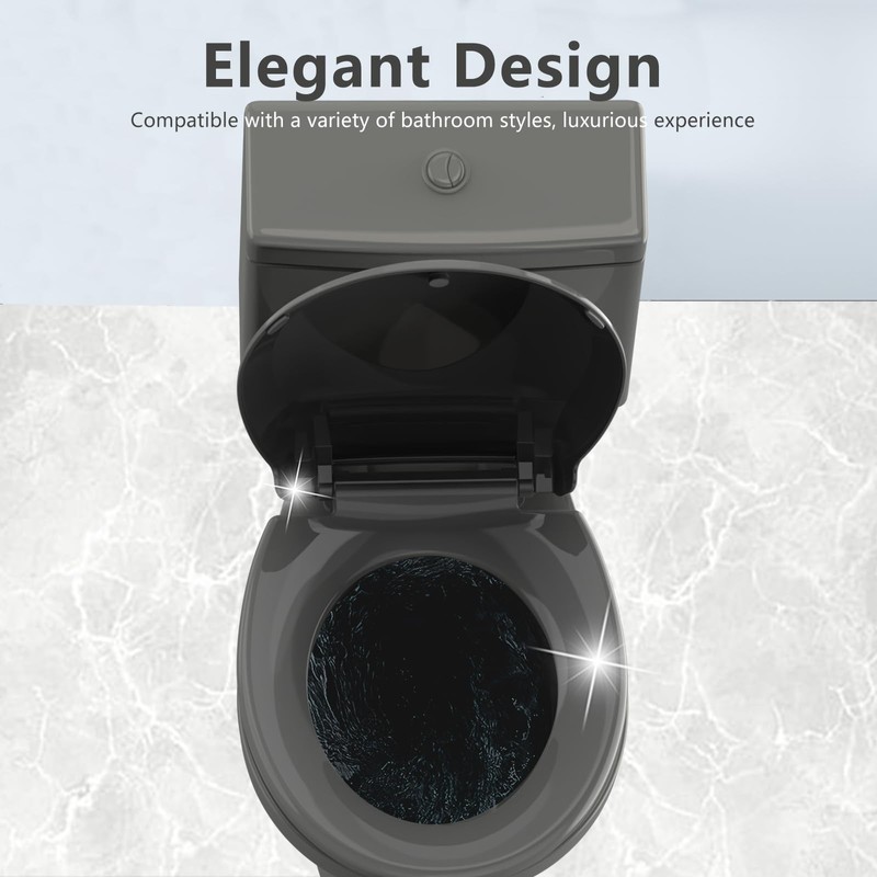 Aünsffer Round Toilet Seat, 16.5inch, Soft Close Quiet, No Alam,