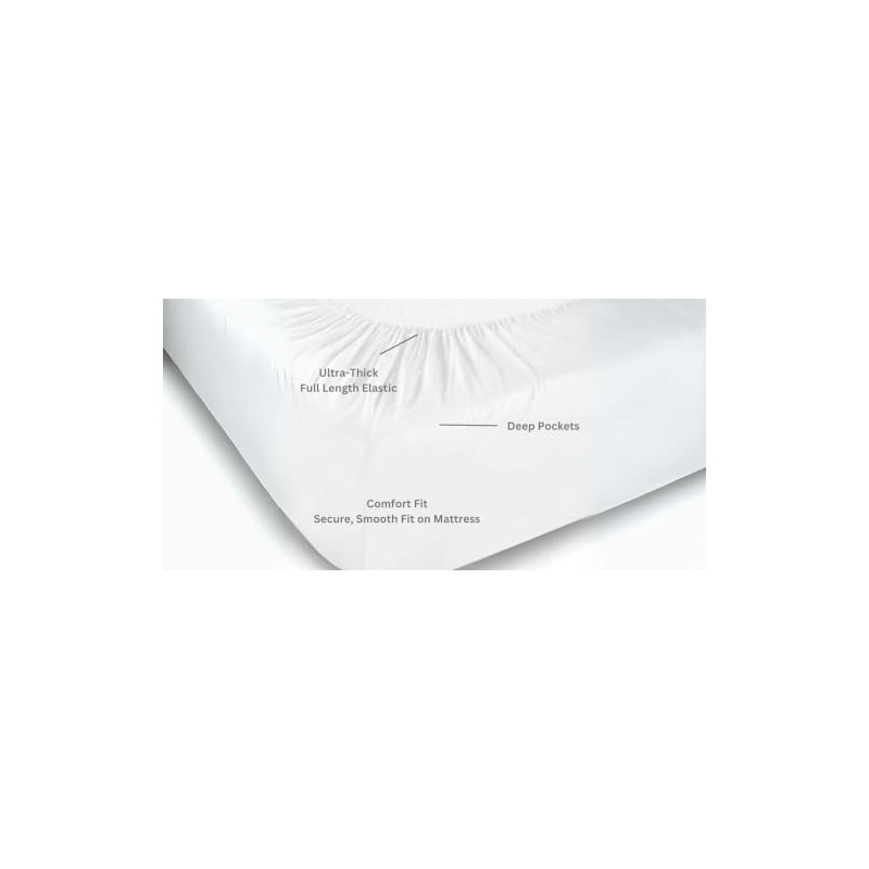 CHCOMFORT 40cm Deep Super King Fitted Sheets with two Matching