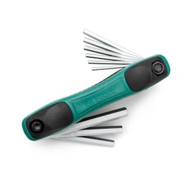 SATA ST09122SJ 9-Piece SAE Folding Hex Key Set, 5/64-Inch - 1/4-Inch, with Alloy Steel Construction and Dual Material Comfort Grip