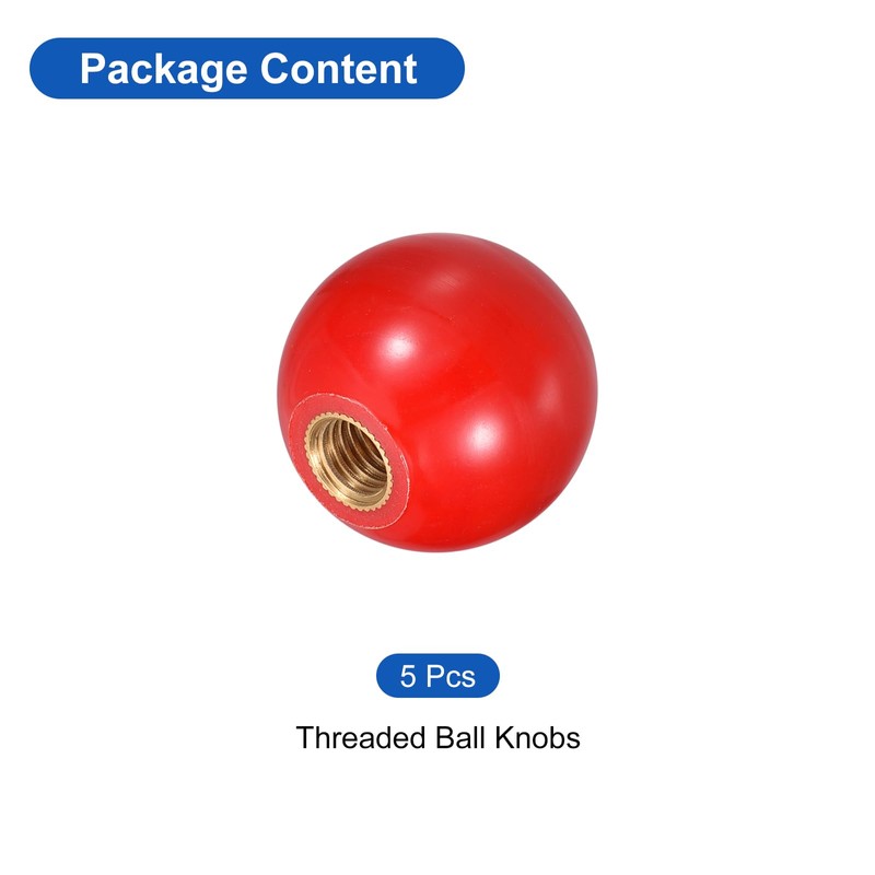 QUARKZMAN Pack of 5 Threaded Ball Knobs, M6 Female Thread