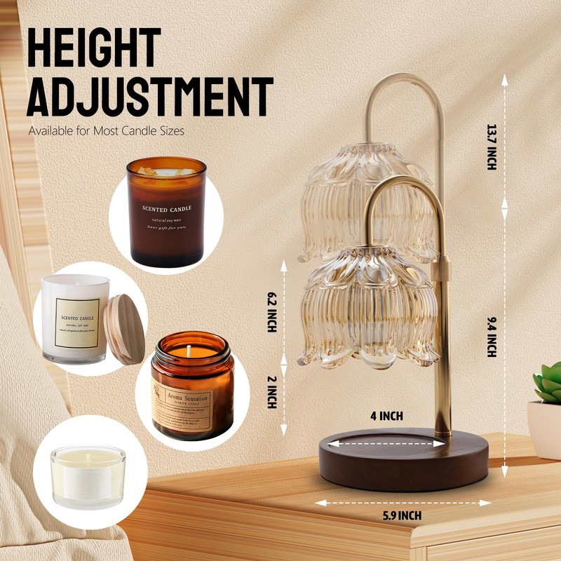 GEEZO Fragrance Candle Warmer Lamp，Electric Candle Warmer with Timer &