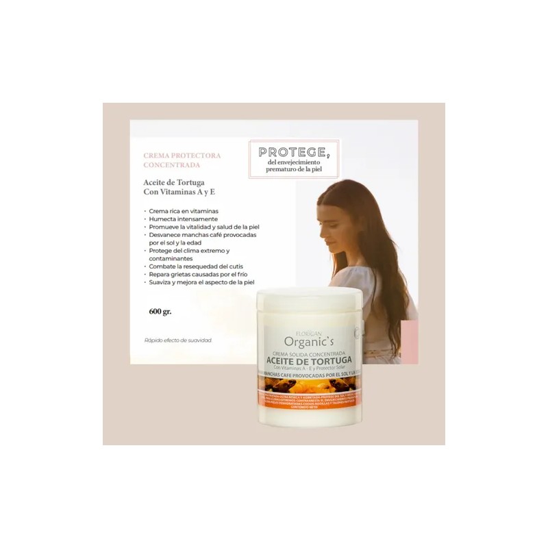 Crema Protectora Concentrada Aceite Tortuga 600grs. 2 Piezas