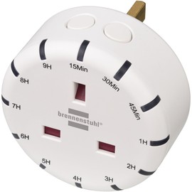 Brennenstuhl Brennenstuhl Digital Countdown Timer/Timer Plug Socket with integrated LED Display (Timer socket outlet for indoor use, countdown adjustable in 12 steps, with protection against contact)
