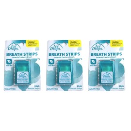 3 Pack - Ice Drops Breath Strips with Blast of Icy Mint (Sugar Free)