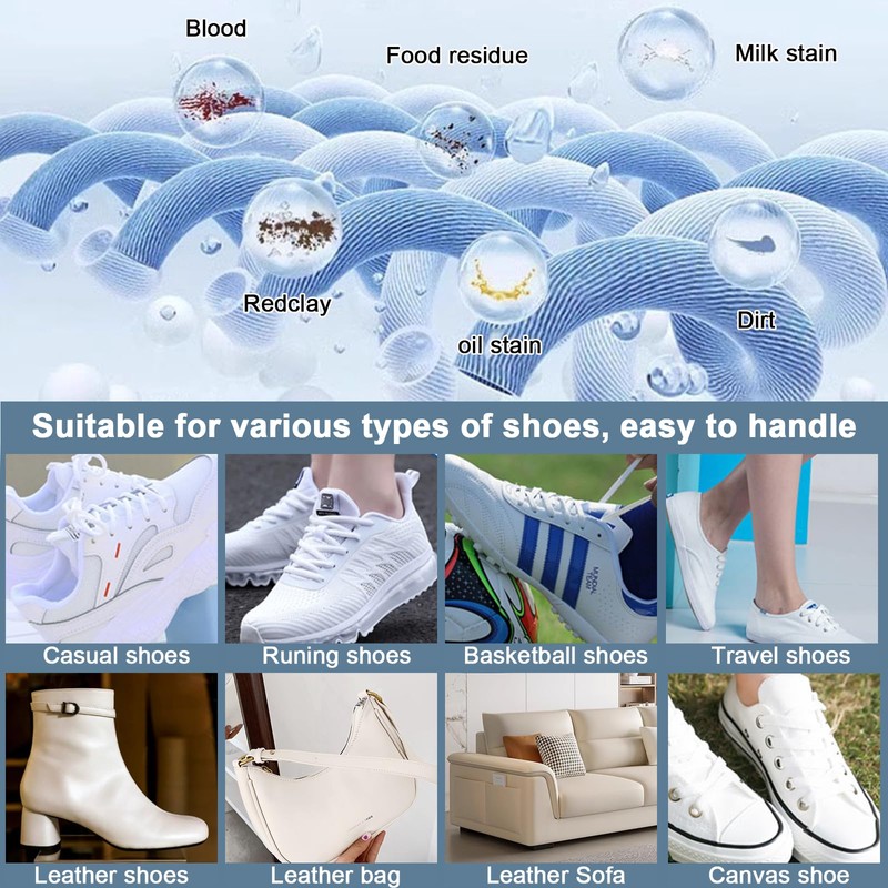 SANYHOM 8-in-1 Shoe Cleaner Kit, Quick, Shoe Cleaning for Sneakers,
