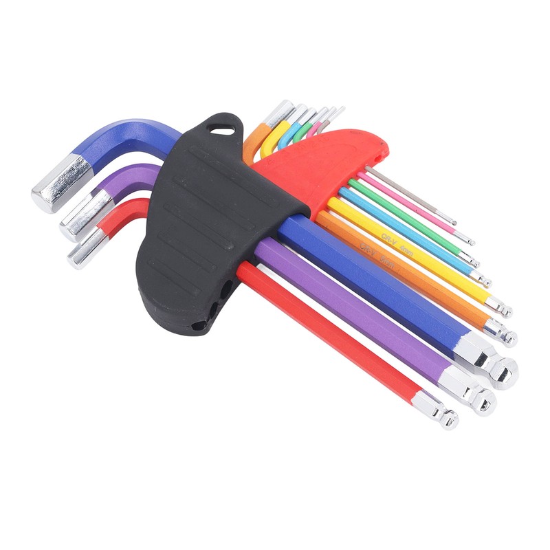 9 Pcs Hex Wrench Set Color Coded Non Slip CR