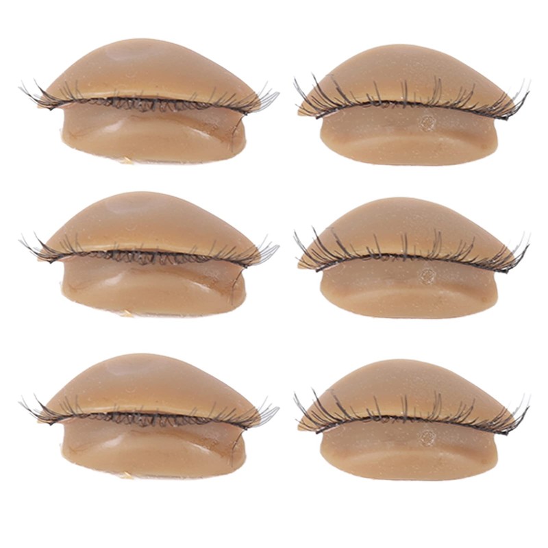 Mannequin Head Eyelids, 3 Pairs Replacement Realistic Eyelashes Extension Training