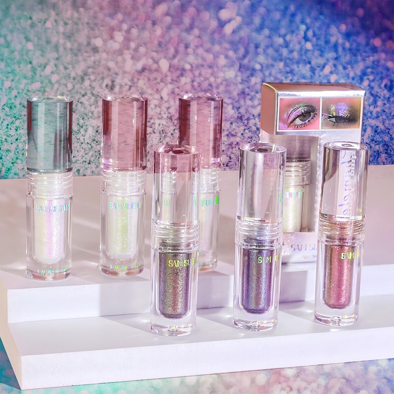 Liquid Chameleon Eyeshadow, Metallic Changing Liquid Eyeshadow, Long-Lasting & Waterproof