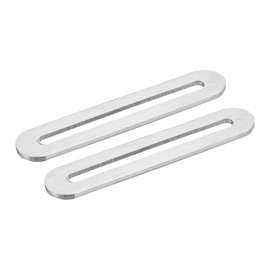 uxcell 8Pcs Adjustable Flat Mending Plate Support with Slot, 3.54 x 0.75 Inch Stainless Steel Slotted Straight Brace Brackets for Wooden Furniture, Silver