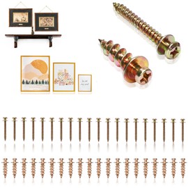laffeya Double Headed Screws, Bear Claw Screw Hanger, Picture Screws for Hanging Framed Works, Easy to Use (Gold, 0.8+1.1 Short)