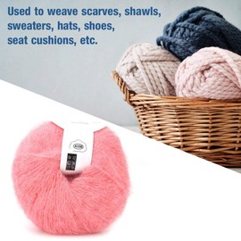 26g/Roll Soft Angora Mohair Yarn Multicolor Cashmere Knitting Wool Yarn with A Crochet for Garments Scarves Sweater Shawl and Craft Projects (flesh pink)