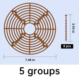 Nufiwra 5 Pcs Plant Pot Grid, 7.48" Cuttable Plant Pot Soil Covers Protectors with 40 Stakes, Keep Cats Out of Indoor Potted Plants (5Pcs 7.48")
