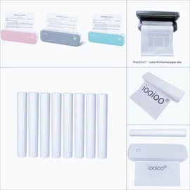 8 rolls (about 200 pages), A4, BPS free, thermal printer paper, BPA free. For aixiqee, IOOIOO, GUTHERREN, minzhi, Peripage, Munbyn, Jadens, Hprt, Phomemo, and other thermal printers(lasting 3 years)