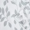 White Grey Leaf Sheer Curtains for Kids Bedroom 50 x