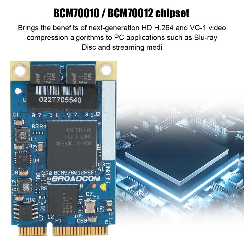 AW VD904 BCM70010/BCM70012 chipset Mini PCIE Card HD Video Decoder