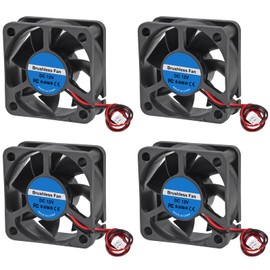 AITRIP 4-Pack 50mm x 50mm x 20mm 5020 12V Ball Bearing Brushless DC Fan 2 Pin for 3D Printer CPU Cooler DIY Cooling Ventilation Projects