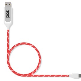 Statik PowerAware 224/110V Light Up iProduct Charger Cord USB | USB Charger Cable & LED Charging Cable | USB to Cable Fast Charging | Light Up Charging Cable | Red, 3FT/1M