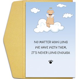 Qiliji Loss of Dog Card, Dog Bereavement Card, Dog Sympathy Card for Dog Owner, Sympathy Card for Loss of Pet Dog, Dog Memorial Gifts, Anniversary of Dog Loss Card