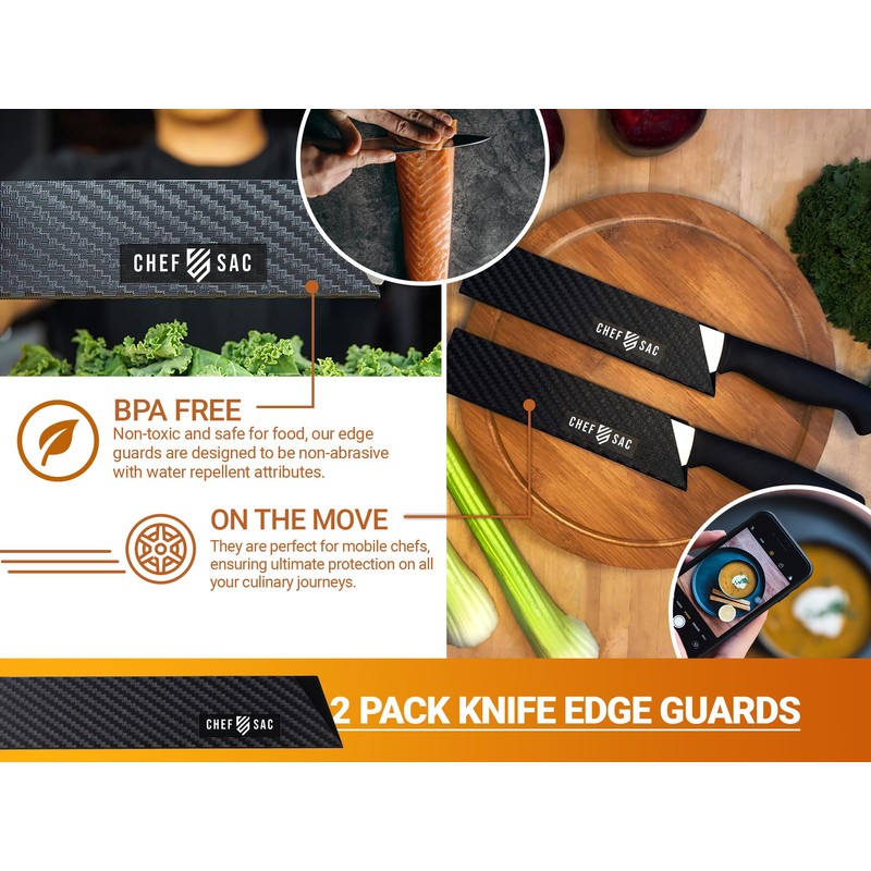 Chef Sac Knife Edge Guards | Universal Knife Cover &