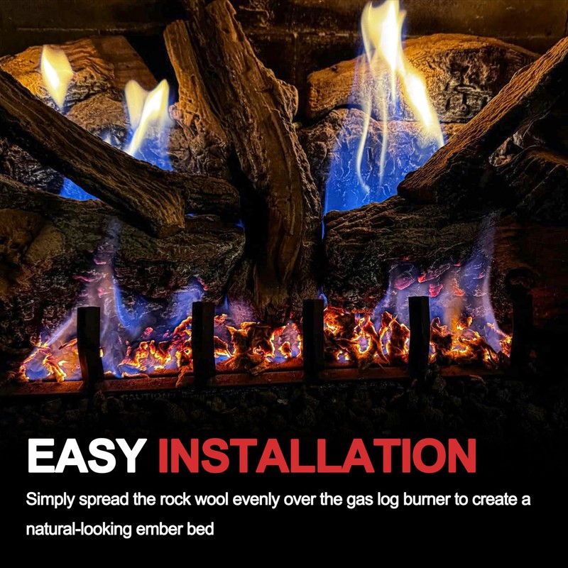 Rock Wool for Gas Log, 6 oz/Bag,Gas Fireplace logs Compatible