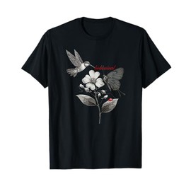 Birds, Butterflies, Botanical, Nature, Hummingbird, Ladybug T-Shirt