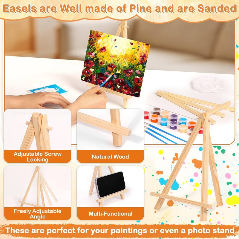 24 PCS Acrylic Paint Set, 2Pack Art Canvas with Easel