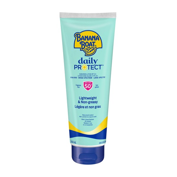 Banana Boat Daily Protect Lightweight Sunscreen Lotion for Every Day Use, Spf 50+, 240 gram