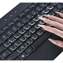Keyboard Stickers for Long Nails - Clear Glass Long Nail Keyboard Cover, Raised Nail Art Typing Sticker for Laptop, Desktop, PC & Calculator Keycap Device - 54PCS(0.63 x 0.31 inch)