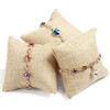 WinldMonmo 2PCS Light Brown Burlap Bracelet Watch Pillow Bangle Cushion,
