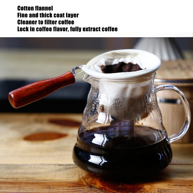 Flannel Cloth Coffee Filter Cold Brew Coffee Strainer Bags Reusable