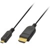 GREEN HOUSE Slim HDMI Cable, typeA-typeD, 6.6 ft (2 m),
