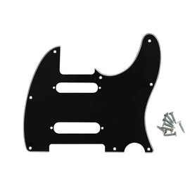 ROZILO 8 Hole Black 3Ply SS Guitar Tele Pickguard Plate with Screws Fit Fender Nashville Telecaster Pickguard