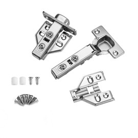 Luokim 10pcs 110 Degree Frameless Cabinet Door Concealed Hinges,Full Overlay,35mm Cup Door Hinge Nickel Plated