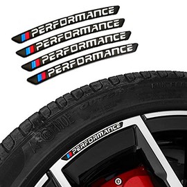4PCS 3D Wheel hub Stickers Decorative Stickers M Sticker car Logo Badge Stickers Aluminum Alloy Material（Black）