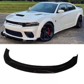 firepowerb Fit for 2020-23 Dodge Charger Widebody SRT Splitter Front Bumper Lip Gloss Black