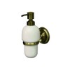 Bisk 02213 Deco Ceramic Soap Dispenser in Antique Brass Holder,