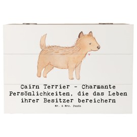 Mr. & Mrs. Panda 22 x 15 cm Holzkiste Cairn Terrier - Geschenk, liebenswerte Hunde, Schatulle, Hund, Geschenkbox, Hunderasse, Dekokiste, Begleiter,