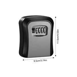 Key Safe with Number Code, Key Cabinet with 4 Digit Code, Wall Mounting, Key Safe Outdoor, Key Box, Waterproof and Rustproof, Large Capacity Key Hiding Place for Outdoors, Safe (Grey)