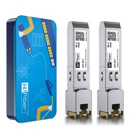 H!Fiber.com SFP to RJ45 Transceiver 1000Base-T Gigabit Copper Module for Ubiquiti UF-RJ45-1G, Mikrotik, D-Link, Supermicro, TP-Link, 100m Reach, 2 Pack