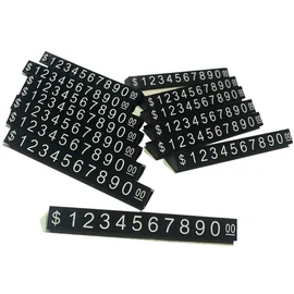 Price Tag Cube Adjustable Assembly Number Angled Pricing Counter Display Stand Label Sale Price 14 Sets (Black, Large)