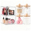 Qeosvve 6 Pack Clear Stackable Storage Drawers & Qtip Holder