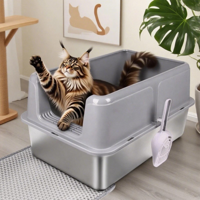 Generic Extra Large Cat Litter Box Stainless Steel Litter Box