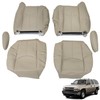 munirater 6Pcs Tan Front Leather Seat Cover Bottom and Lean