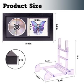 Premium Wooden CD Display Frame,CD Display Frame for CD case and Disc,With 2 Acrylic CD Cases Racks, Wall and Countertop Display,Record CD Frame Display