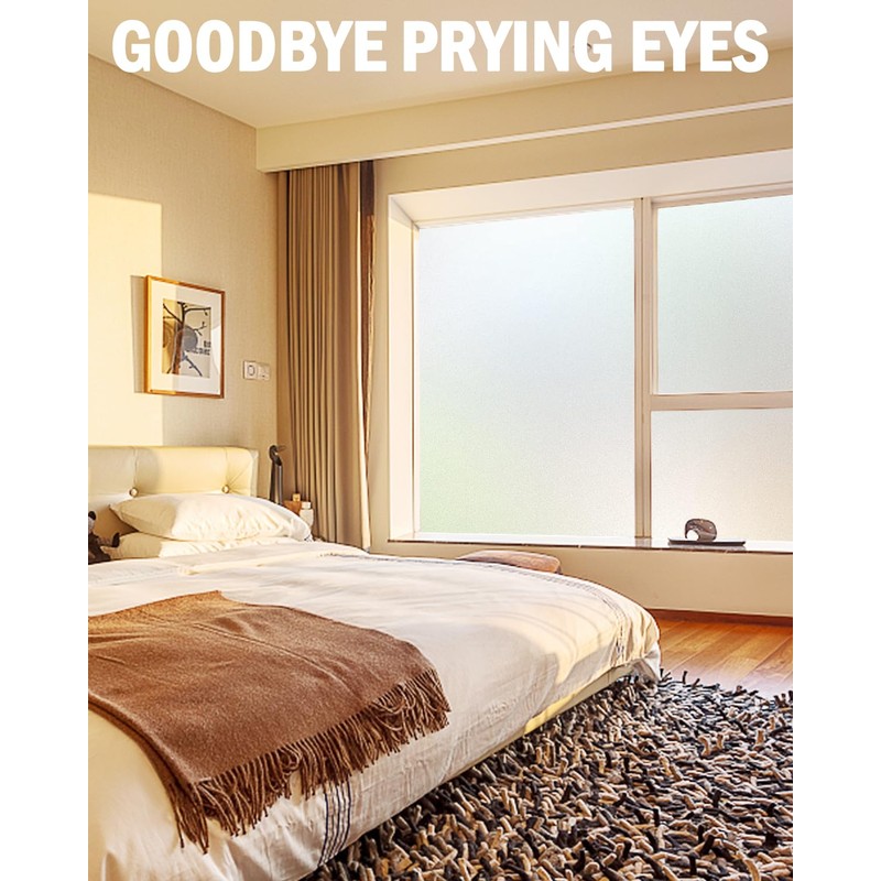 Frosted Glass Window Privacy Film, Removable, Static Cling, Heat/UV Protection,