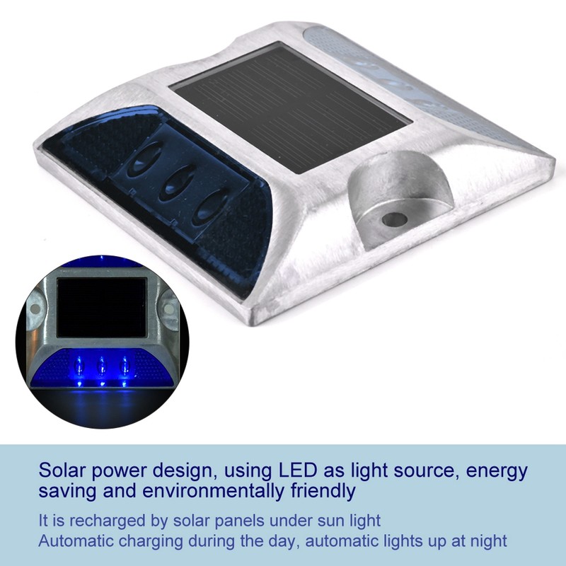 6 LED Solar Power Ground Marker Lights Waterproof Outdoor Driveway