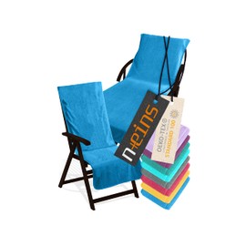 npluseins 1593.2317 Protective Cover for Garden Lounger or Garden Chair Terry Cloth 60 x 130 cm Blue