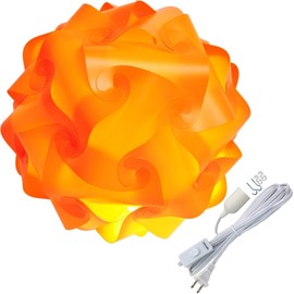 (25 centimeters, Orange) - Lightingsky Ceiling Pendant DIY IQ Jigsaw Puzzle Lamp Shade Kit with 4.6m Hanging Cord (Orange, 25 Centimetres)