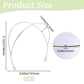 GORGECRAFT 6Pcs Double-Layer Hair Bands Silver Double Row Metal Headbands Metal Thin Wire Double Headband for Women Wedding Hair DIY Crafts Accessories